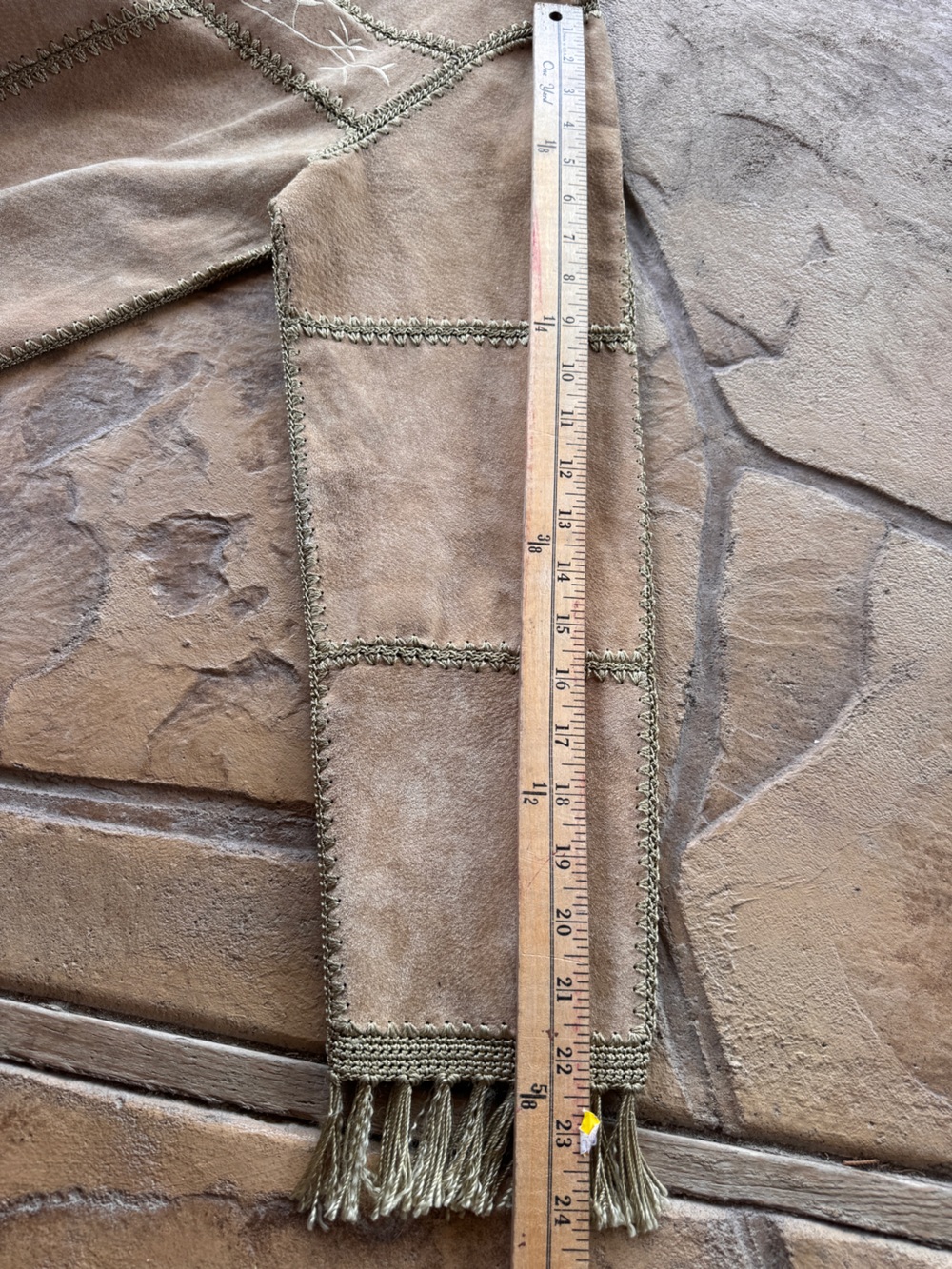 Vintage Dressbarn Suede Leather Jacket S Western Fringe Embroidered Boho - Picture 12 of 12